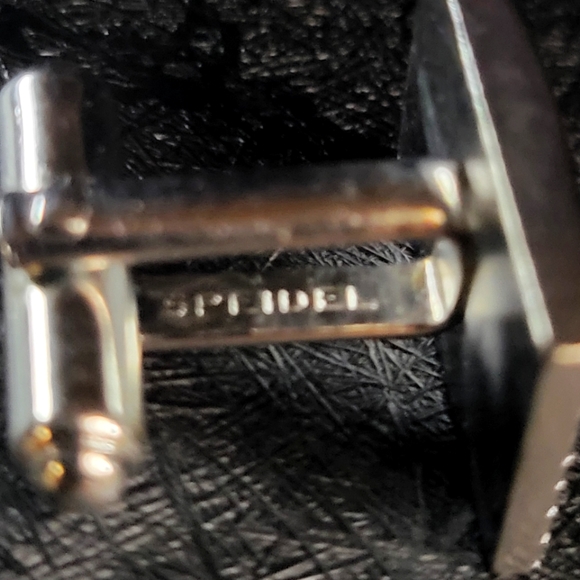 Vintage Spiedel Silver Tone Rectangle Cufflinks - Picture 3 of 4